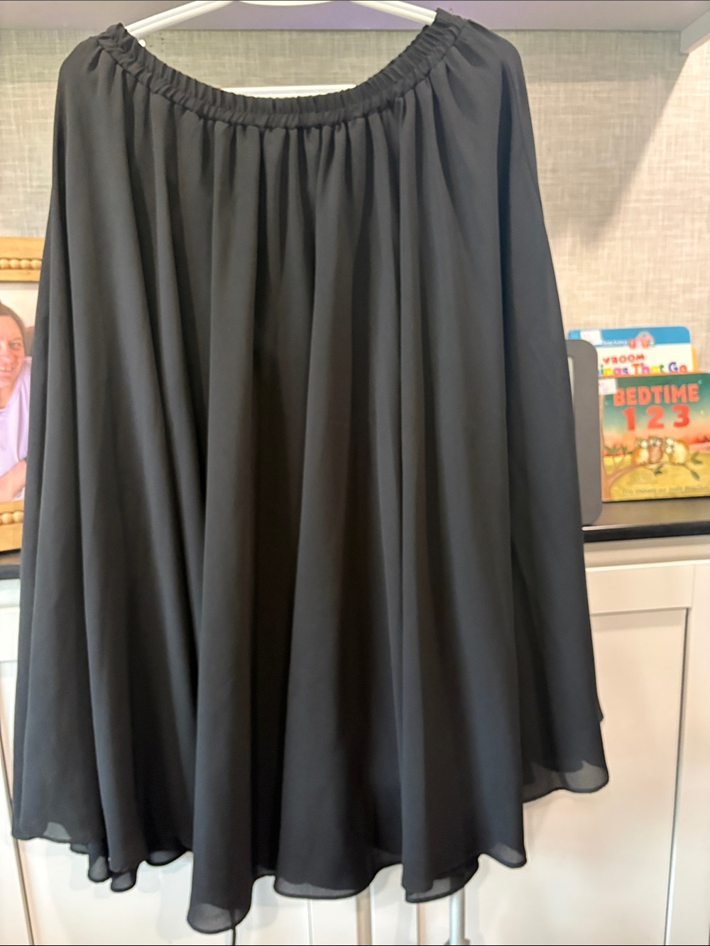 Classic Black Circle Skirt with Elastic Waist